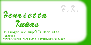 henrietta kupas business card